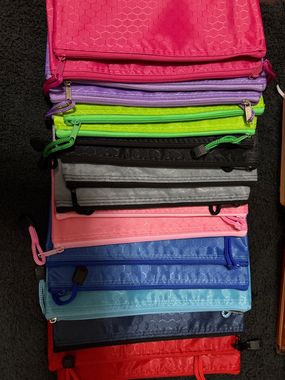 Colorful Zip Pouch Set — Multi-Color Organizer  19 in set Can add decals